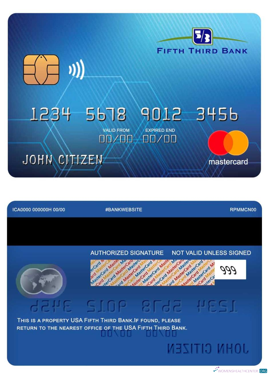 Download USA Fifth Third Bank mastercard Photoshop template